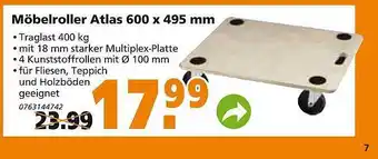 Globus Baumarkt Möbelroller Atlas 600 x 495 mm Angebot