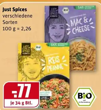 REWE Just Spices 34g Btl. Angebot