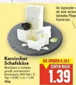 E-Center Korsischer Schafskäse Angebot