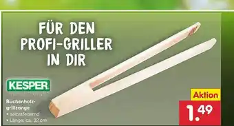 Netto Marken-Discount Kesper Buchenholz-grillzange Angebot