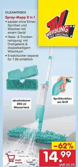 Netto Marken-Discount Clean Maxx Spray-mopp 2 In 1 Angebot