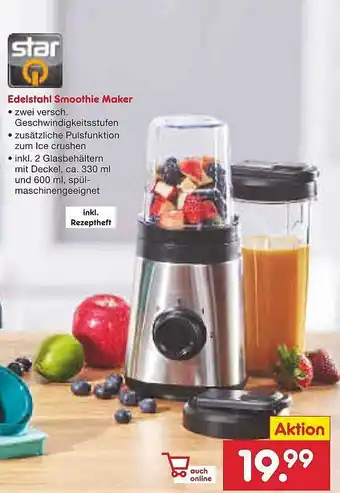 Netto Marken-Discount Star Edelstahl Smoothie Maker Angebot