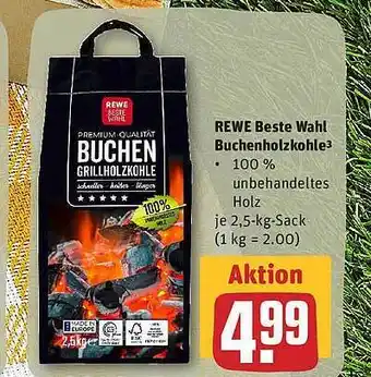 REWE Rewe Beste Wahl Buchenholzkohle Angebot