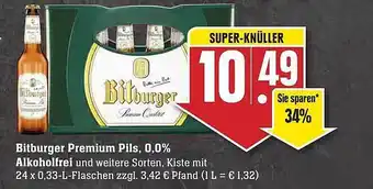 Scheck-in-Center Bitburger Premium Pils, 0.0% Alkoholfrei Angebot