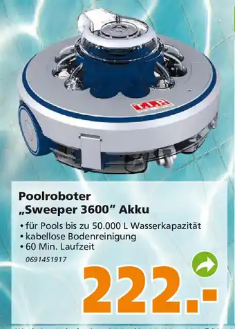 Globus Baumarkt Poolroboter ,,Sweeper 3600" Akku Angebot