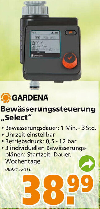 Globus Baumarkt Gardena Bewässerungssteuerung ,,Select" Angebot