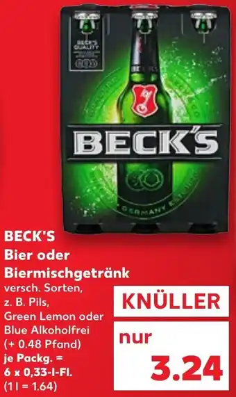 Kaufland Beck's Bier oder Biermischgetränk 6x0,33 L Fl. Angebot