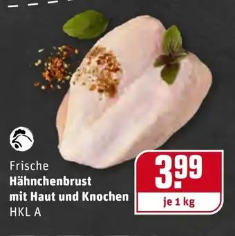 REWE Kaufpark Frische Hähnchenbrust mit Haut und Knochen 1kg Angebot