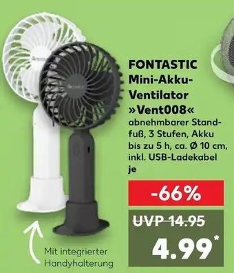 Kaufland Fontastic Mini Akku Ventilator ,,Vent008" Angebot