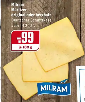 REWE Kaufpark Milram Müritzer original oder herzhaft 100g Angebot