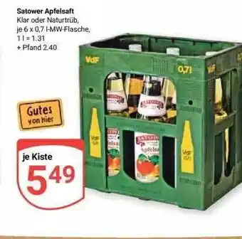 Globus Satower Apfelsaft Angebot