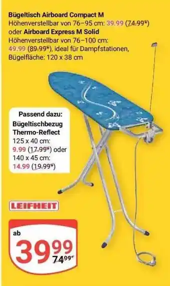 Globus Leifheit Bügeltisch Airboard Compact M Oder Express M Solid Angebot