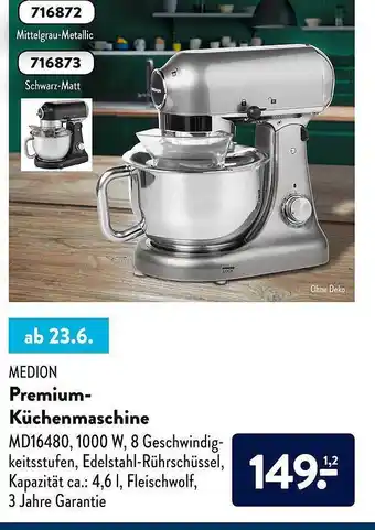 Aldi Süd Medion Premium-küchenmaschine Angebot