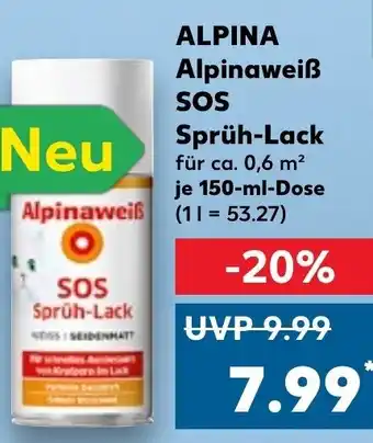 Kaufland Alpina Alpinaweiß SOS Sprüh Lack 150 ml Dose Angebot