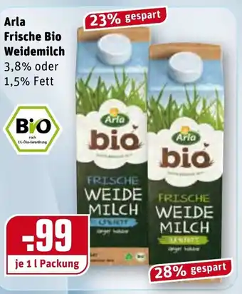 REWE Kaufpark Arla Frische Bio Weidemilch 1L Angebot