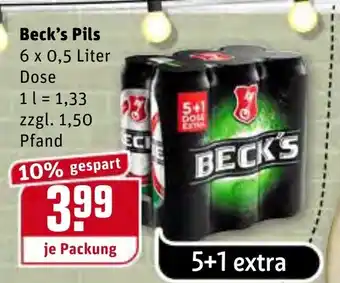 REWE Kaufpark Beck's Pils 6x0,5L Angebot