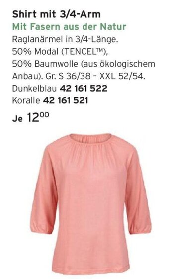 Tchibo Shirt mit 3/4 Arm Angebot