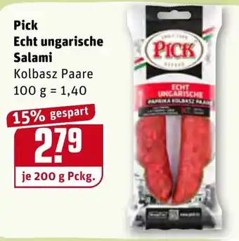 REWE Kaufpark Pick Echt ungarische Salami 200g Angebot