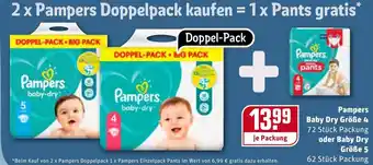 REWE Kaufpark Pampers Baby Dry Große 4 oder Baby Dry Große 5 Angebot