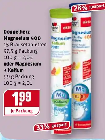 REWE Kaufpark Doppelherz Magnesium 400 oder Magnesium + Kalium Angebot