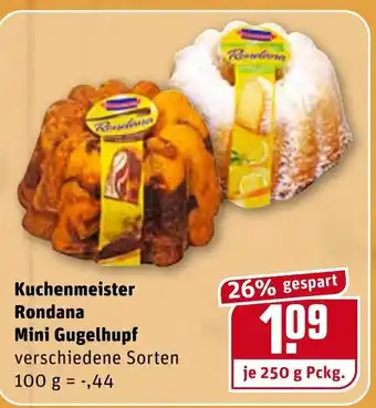 REWE Kaufpark Kuchenmeister Rondana Mini Gugelhupf 250g Angebot