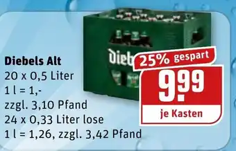 REWE Kaufpark Diebels Alt 20x0,5L/24x0,33L Angebot