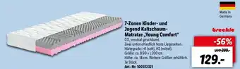 Lidl 7 Zonen Kinder und Jugend Kaltschaum Matratze ,,Young Comfort" Angebot