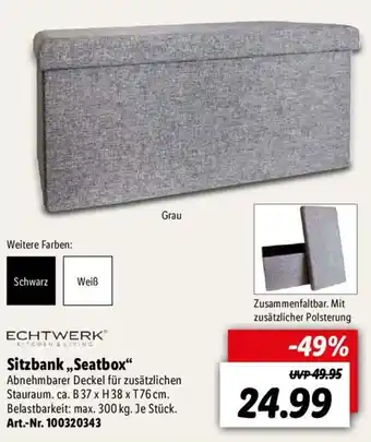 Lidl Sitzbank ,,Seatbox" Angebot