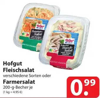 Famila Nord Ost Hofgut Fleischsalat oder Farmersalat 200 g Becher Angebot