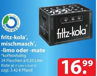 Famila Nord Ost fritz-kola, mischmasch, limo oder mate 24x0,33 Liter Angebot