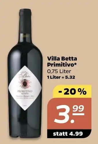 NETTO Villa Betta Primitivo 750ml Angebot