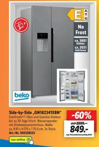 Lidl Beko Side-by-side „gn162341bn“ Angebot