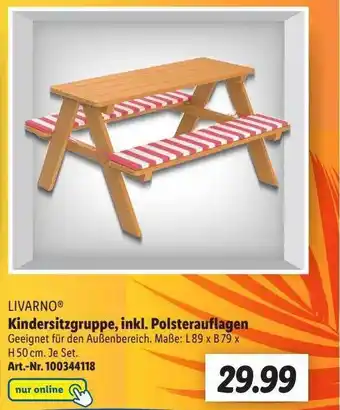 Lidl Livarno Kindersitzgruppe, Inkl. Polsterauflagen Angebot