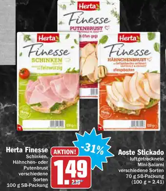 Hit Herta Finesse 100 g Angebot