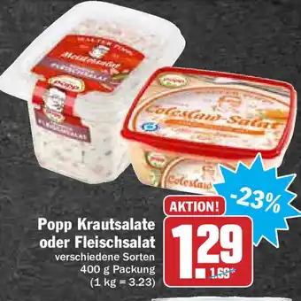 Hit Popp Krautsalate oder Fleischsalat 400g Angebot