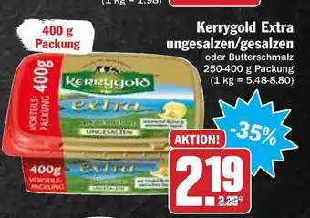 Hit Kerrygold Extra ungesalzen/gesalzen 250-400g Angebot