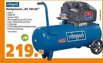 Globus Baumarkt Scheppach Kompressor ,,HC 104 DC" Angebot