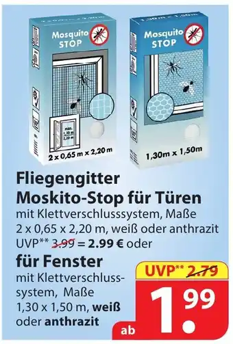 Famila Nord Ost Fliegengitter Moskito Stop für Türen oder für Fenster Angebot