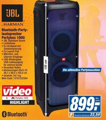 HEM Expert JBL Bluetooth Lautsprecher Partybox 1000 Angebot