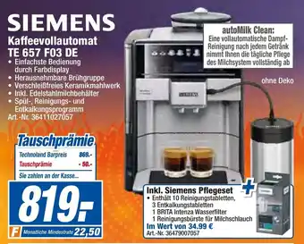 expert Techno Land Siemens Kaffeevollautomat TE 657 F03 DE Angebot