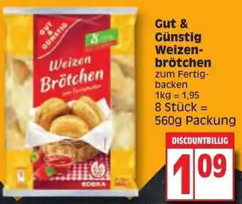 Edeka Gut & Günstig Weizenbrötchen 560g Packung Angebot