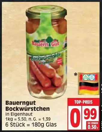 Edeka Bauerngut Bockwürstchen 180g Glas Angebot