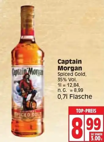 Edeka Captain Morgan Spiced Gold 0,7L Flasche Angebot