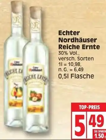 Edeka Echter Nordhäuser Reiche Ernte 0,5L Flasche Angebot