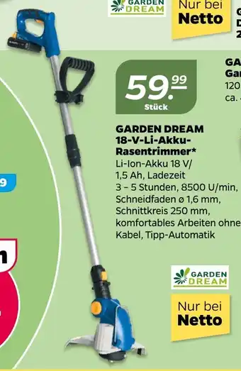 NETTO Garden Dream Akku-Rasentrimmer 18V-Li Angebot