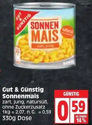 Edeka Gut & Günstig Sonnenmais 330g Dose Angebot