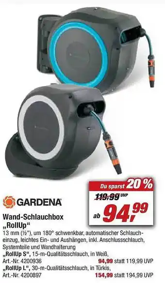 toom Baumarkt Gardena Wand-schlauchbox „rollup“ Angebot