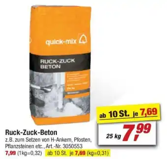 toom Baumarkt Ruck Zuck Beton 25 kg Angebot