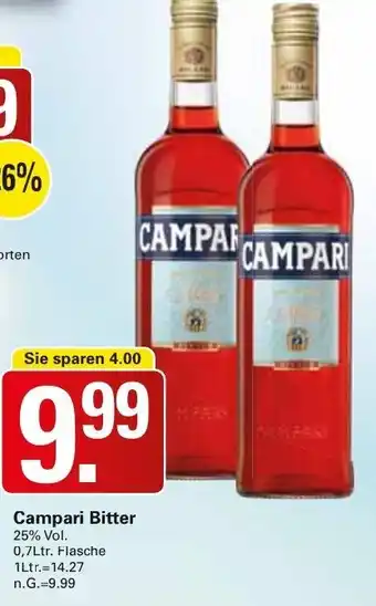 WEZ Campari Bitter 0,7Ltr. Flasche Angebot