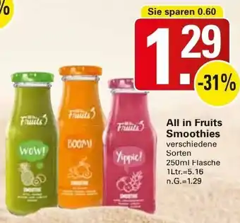 WEZ All in Fruits Smoothies 250ml Flasche Angebot